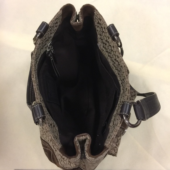 Vintage two tone brown coach handbag - Picture 7 of 8